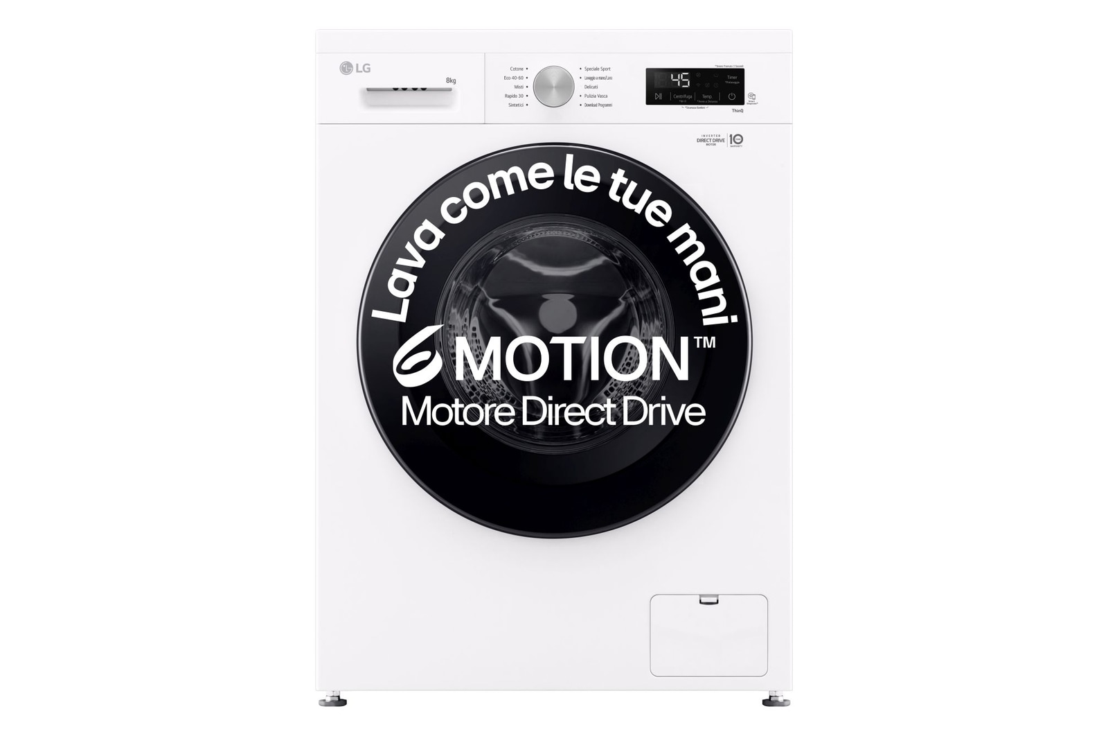 Foto frontale della lavatrice LG F4NX1008NWK
