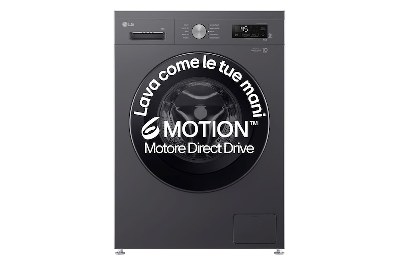 Foto frontale della lavatrice LG F4NX1009NMB