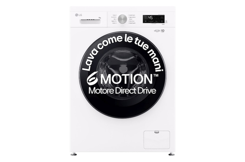 Foto frontale della lavatrice LG F4NX1009NWK