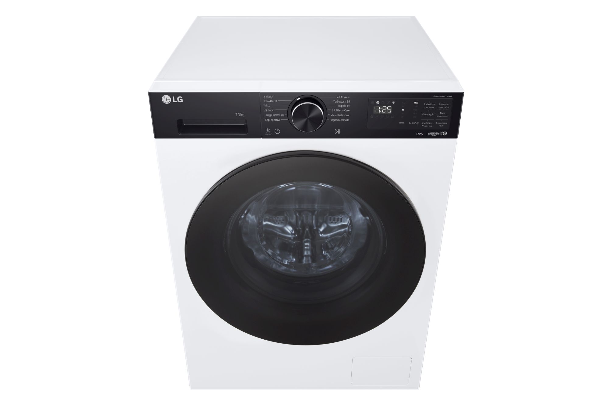 Prospettiva dall'alto della lavatrice LG F4NX5009TKB