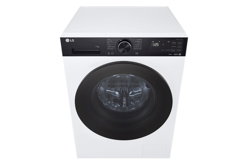 Prospettiva dall'alto della lavatrice LG F4NX5011TKB