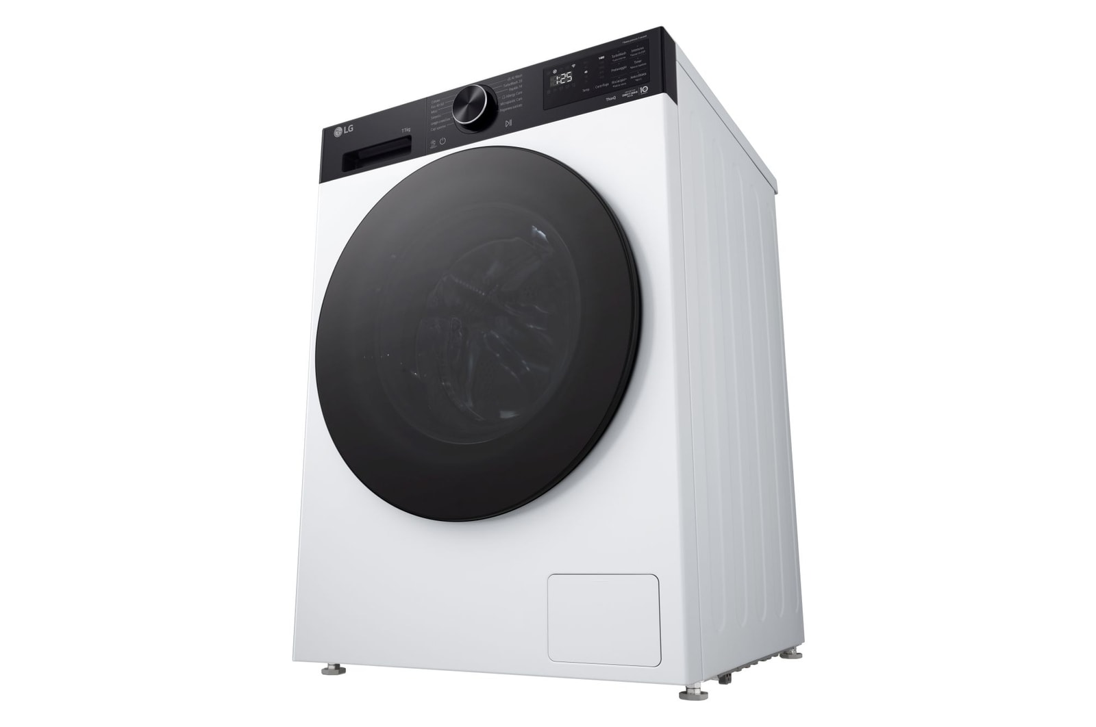 Prospettiva dal basso della lavatrice LG F4NX5011TKB