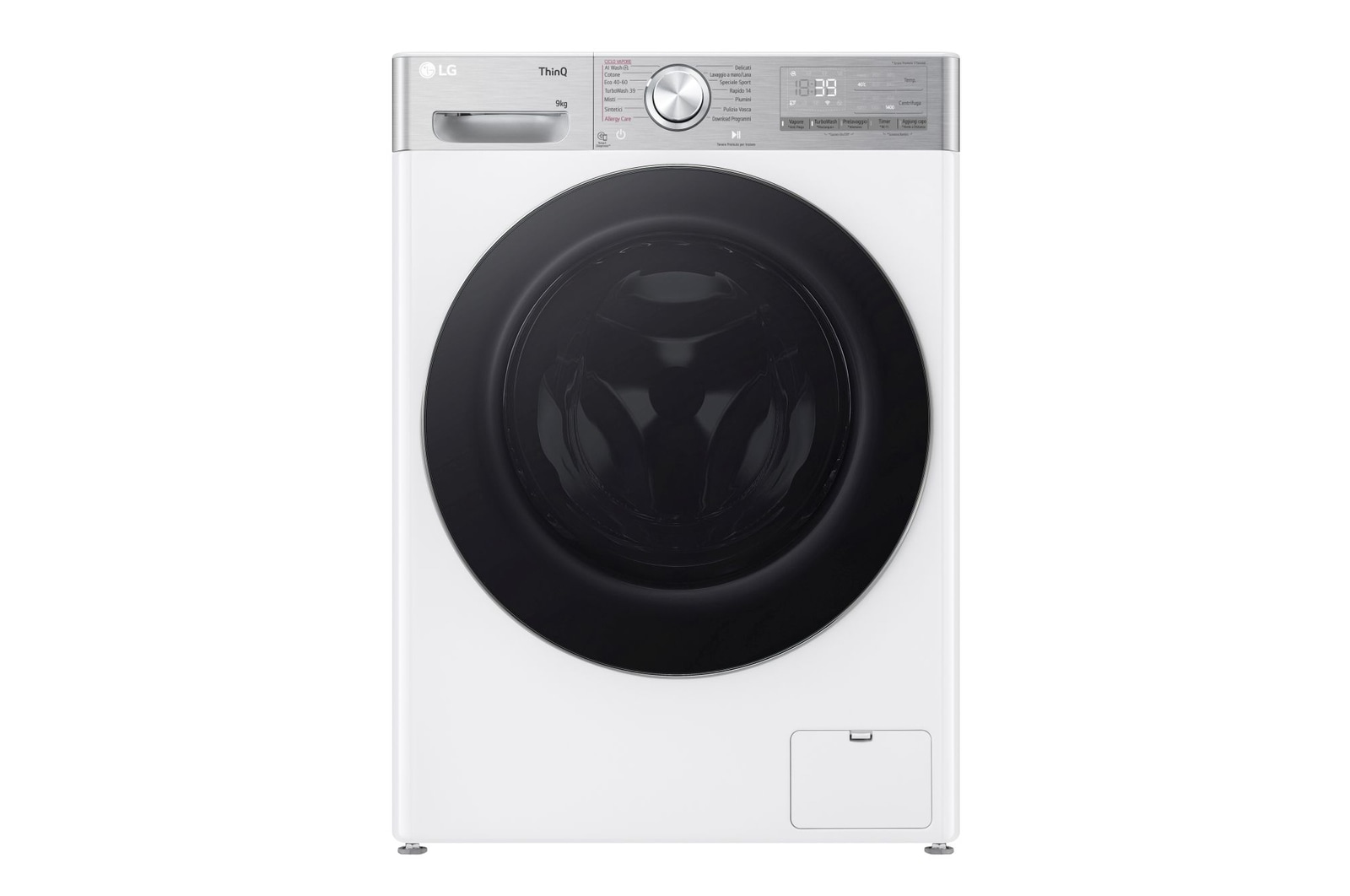 Vista frontale lavatrice