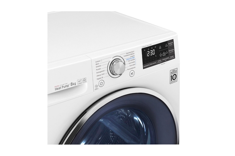 LG Asciugatrice Smart DUAL Inverter Heat Pump™ Eco Hybrid 8 Kg-10%, RC80U2AV3W