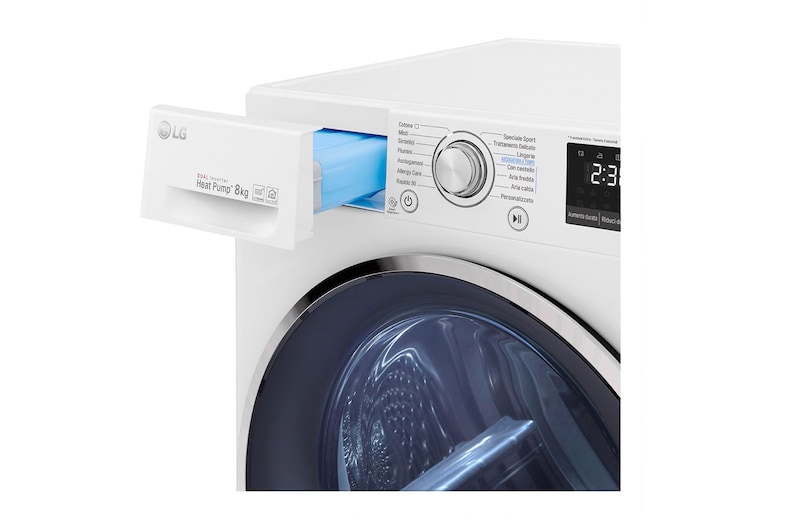 LG Asciugatrice Smart DUAL Inverter Heat Pump™ Eco Hybrid 8 Kg-10%, RC80U2AV3W