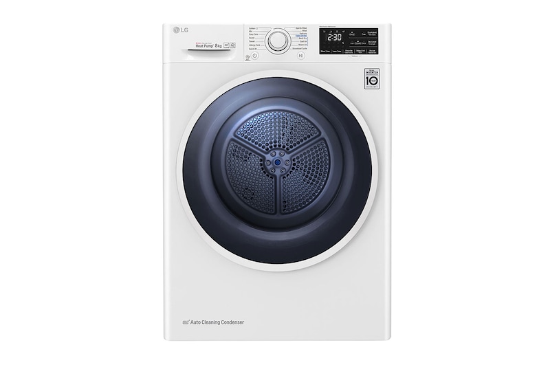 LG Asciugatrice 8kg Pompa di calore DUAL Inverter | Serie U2 Classe A+++ | Eco Hybrid, Condensatore autopulente, Wi-Fi, RC80U2AV4D
