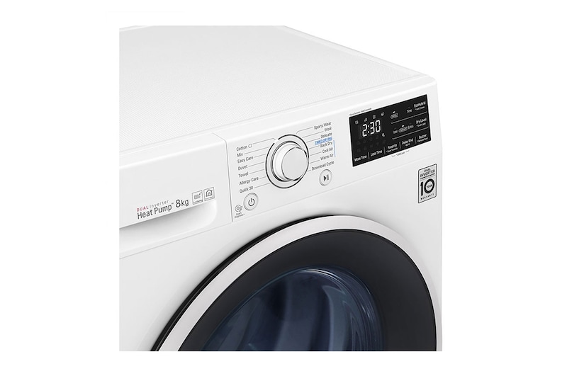 LG Asciugatrice 8kg Pompa di calore DUAL Inverter | Serie U2 Classe A+++ | Eco Hybrid, Condensatore autopulente, Wi-Fi, RC80U2AV4D