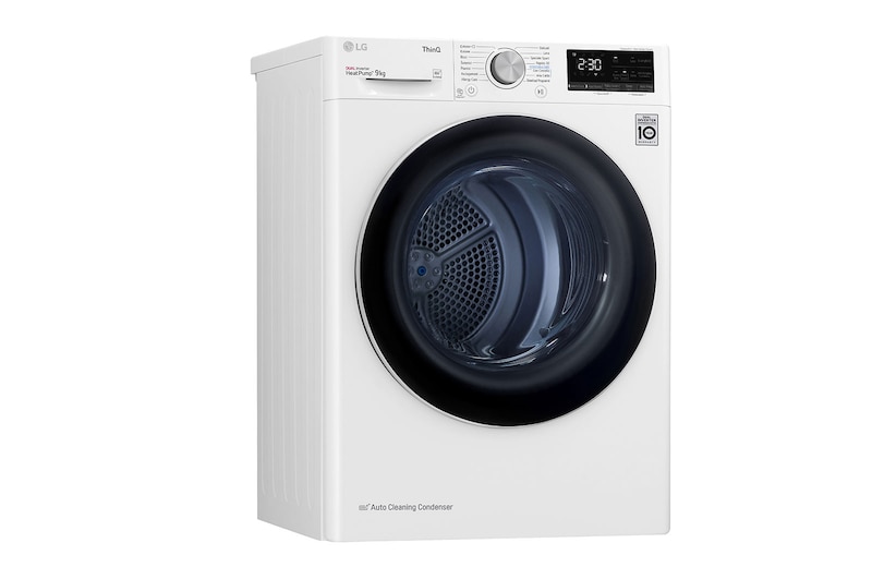 LG Asciugatrice 9kg Pompa di calore DUAL Inverter | Serie V5 Classe D | Eco Hybrid, Condensatore autopulente, Wi-Fi, RH90V5AV5N