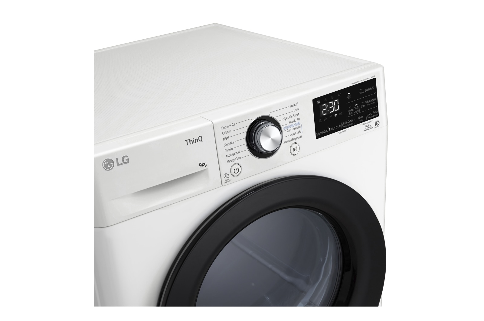 LG Asciugatrice 9kg Pompa di calore DUAL Inverter | Serie V9 Classe A+++ | Eco Hybrid, Condensatore autopulente, Wi-Fi, RH90V9AVBN