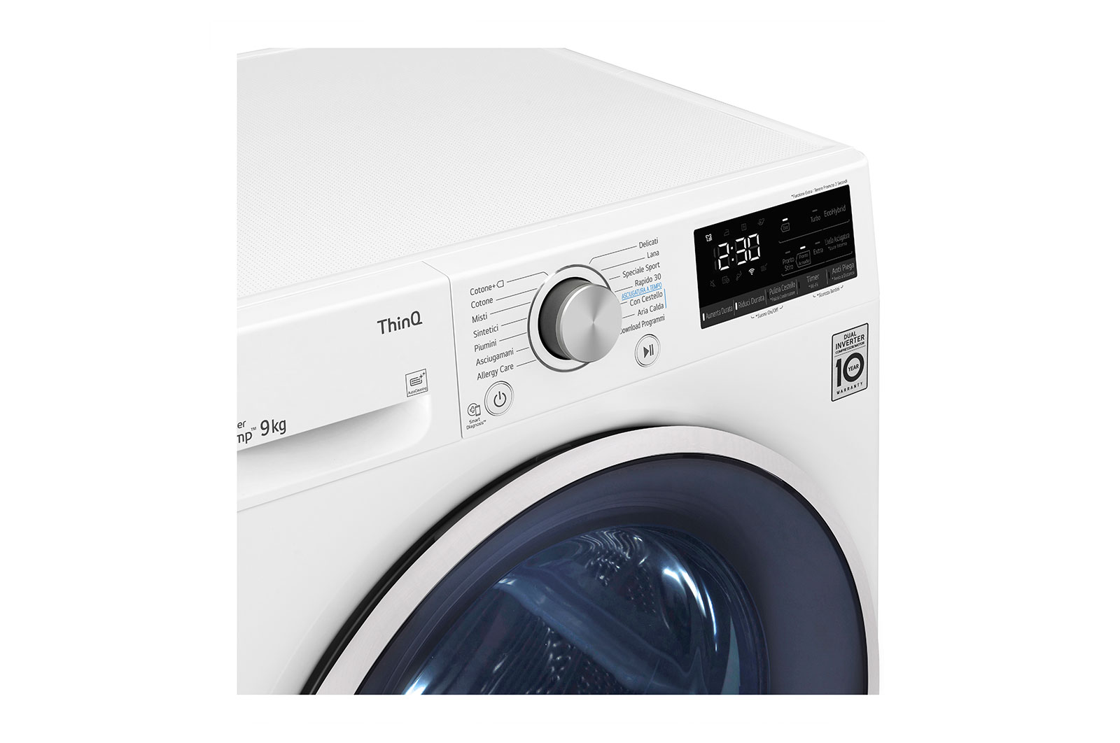 LG Offerta colonna bucato Lavatrice 9kg AI DD™ Serie R3 Classe A-10% + Asciugatrice 9kg Serie V9 Classe A+++, F4R3509NSWB.RH90V9