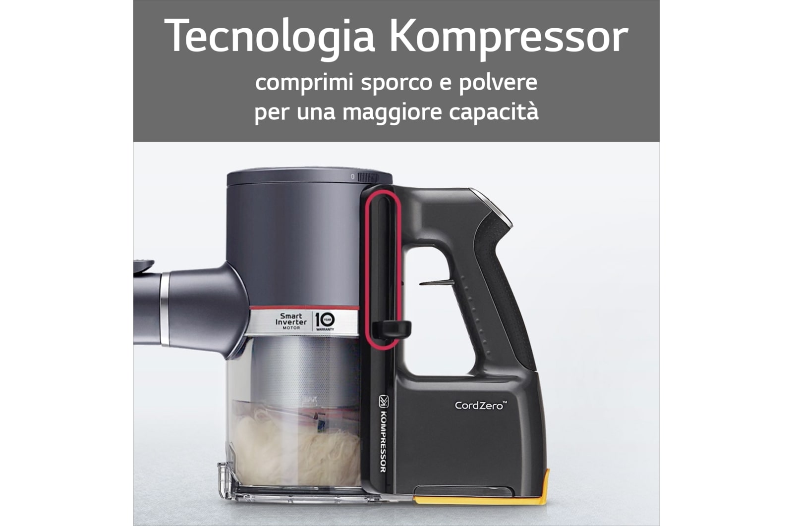 LG CordZero™ A9K Slim | Aspirapolvere Kompressor™ 200 W, 60 min | 2 spazzole + 2 accessori, Wi-Fi | Rosso, A9K-SLIM1R