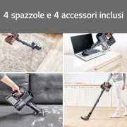 LG CordZero™ A9K Ultra | Aspirapolvere Kompressor™ 200 W, 120 min | 4 spazzole + 4 accessori, Wi-Fi | Nero, A9K-ULTRA1B