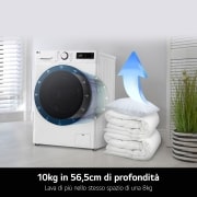 Più comfort per il tuo bucato, Acquista un'asciugatrice LG in promozione:  per te in omaggio un kit colonna bucato con un pratico ripiano estraibile.  Iniziativa valida fino al 31