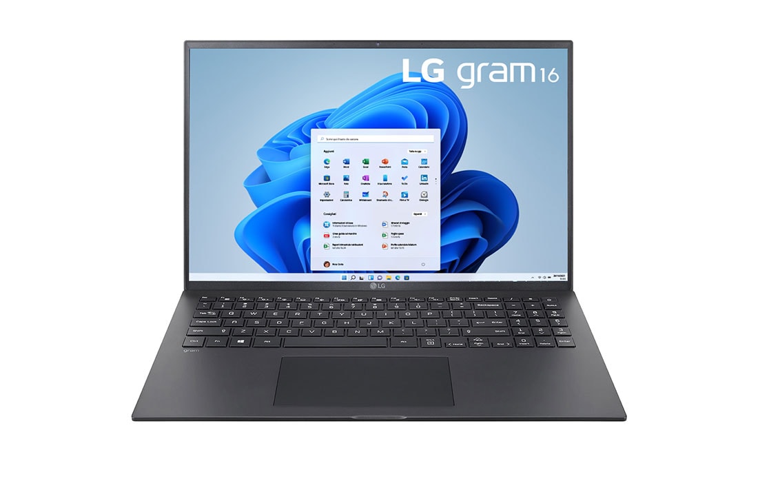 LG gram 16ZB90R | Notebook Ultraleggero con Windows 11 Home | 16", Intel® Core™ i5, 16GB RAM, SSD 512GB, Obsidian Black, 16ZB90R-G.AA55D