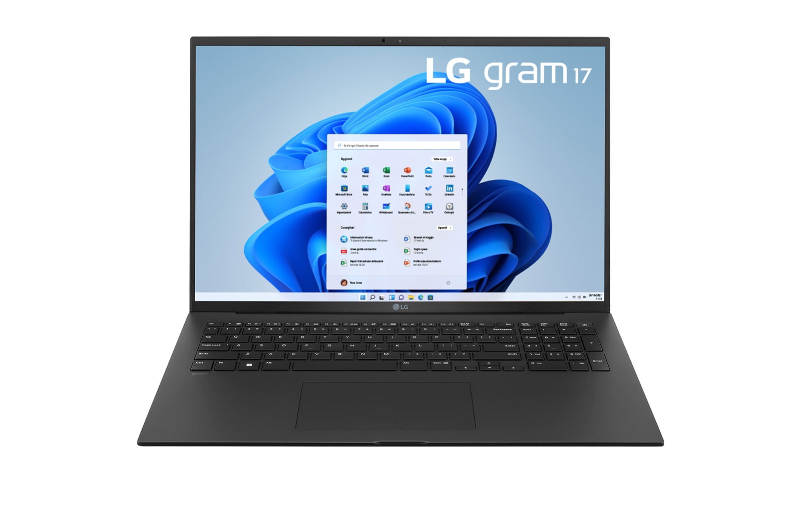 LG gram 17Z90R | Notebook Ultraleggero con Windows 11 Pro | 17", Intel® Core™ i7, 16GB RAM, SSD 1TB, Obsidian Black, 17Z90R-G.AP78D