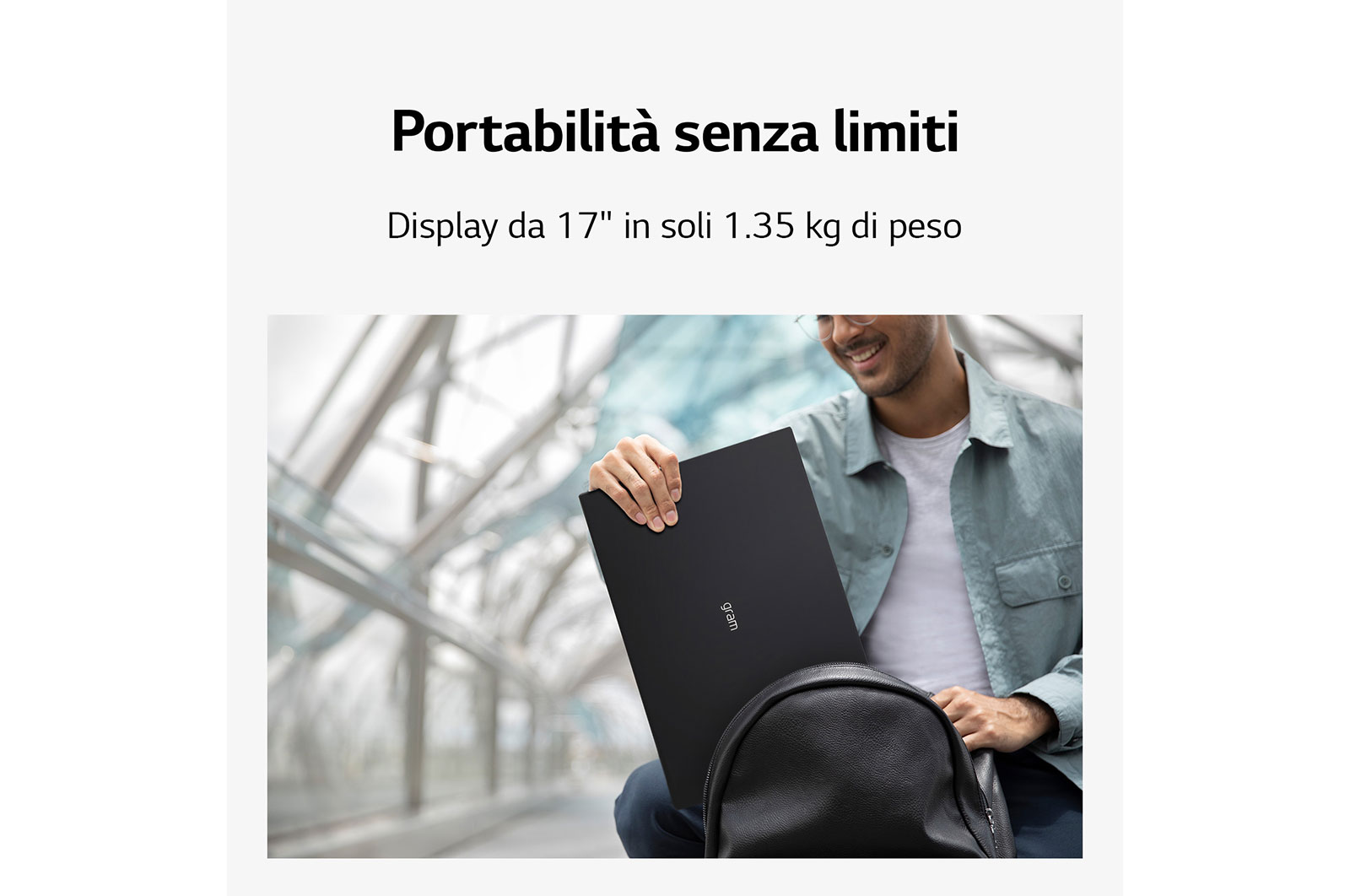 LG gram 17Z90R | Notebook Ultraleggero con Windows 11 Pro | 17", Intel® Core™ i7, 16GB RAM, SSD 1TB, Obsidian Black, 17Z90R-G.AP78D