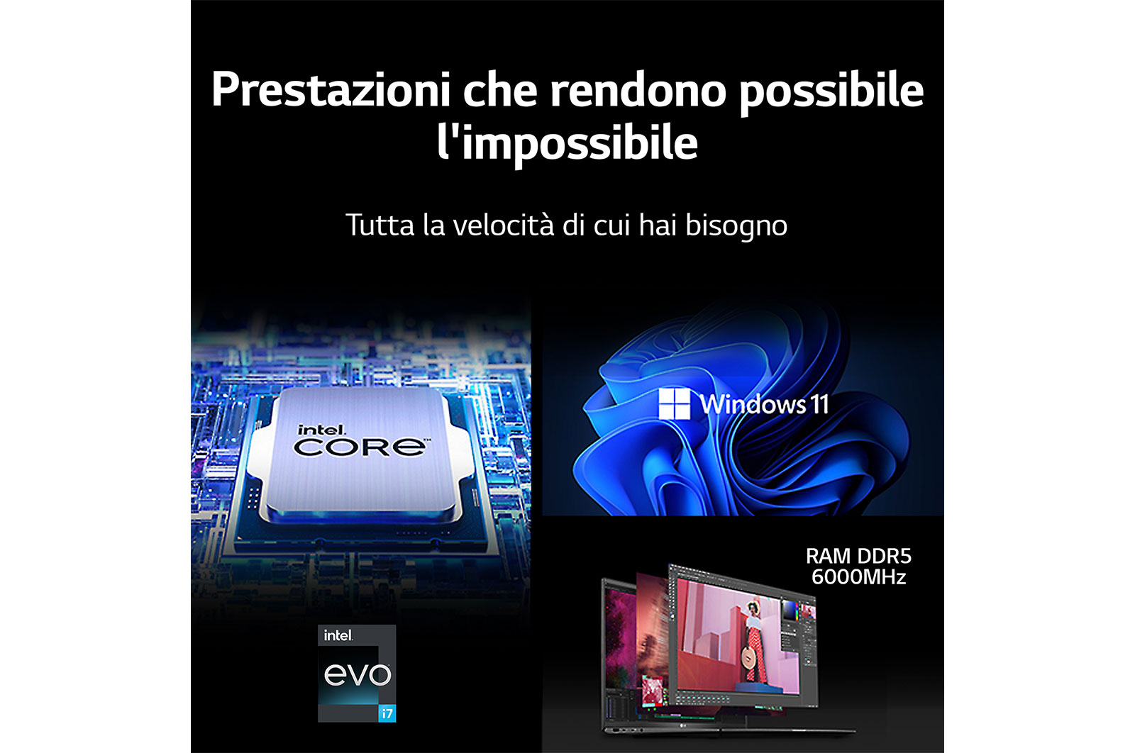 LG gram 17Z90R | Notebook Ultraleggero con Windows 11 Pro | 17", Intel® Core™ i7, 16GB RAM, SSD 1TB, Obsidian Black, 17Z90R-G.AP78D