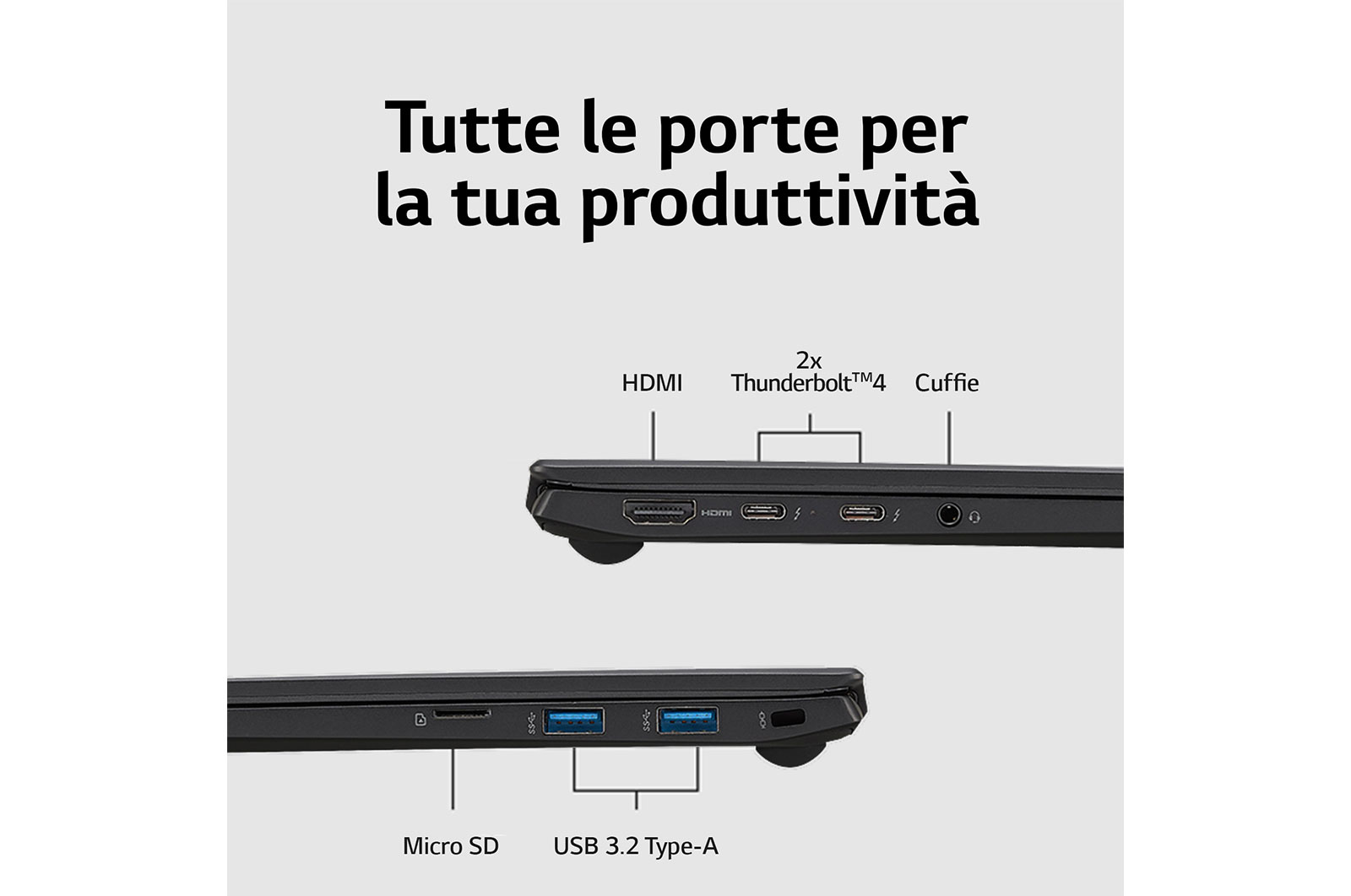 LG gram 17Z90R | Notebook Ultraleggero con Windows 11 Pro | 17", Intel® Core™ i7, 16GB RAM, SSD 1TB, Obsidian Black, 17Z90R-G.AP78D