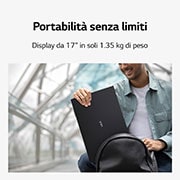 LG gram 17Z90R | Notebook Ultraleggero con Windows 11 Pro | 17", Intel® Core™ i7, 16GB RAM, SSD 1TB, Obsidian Black, 17Z90R-G.AP78D