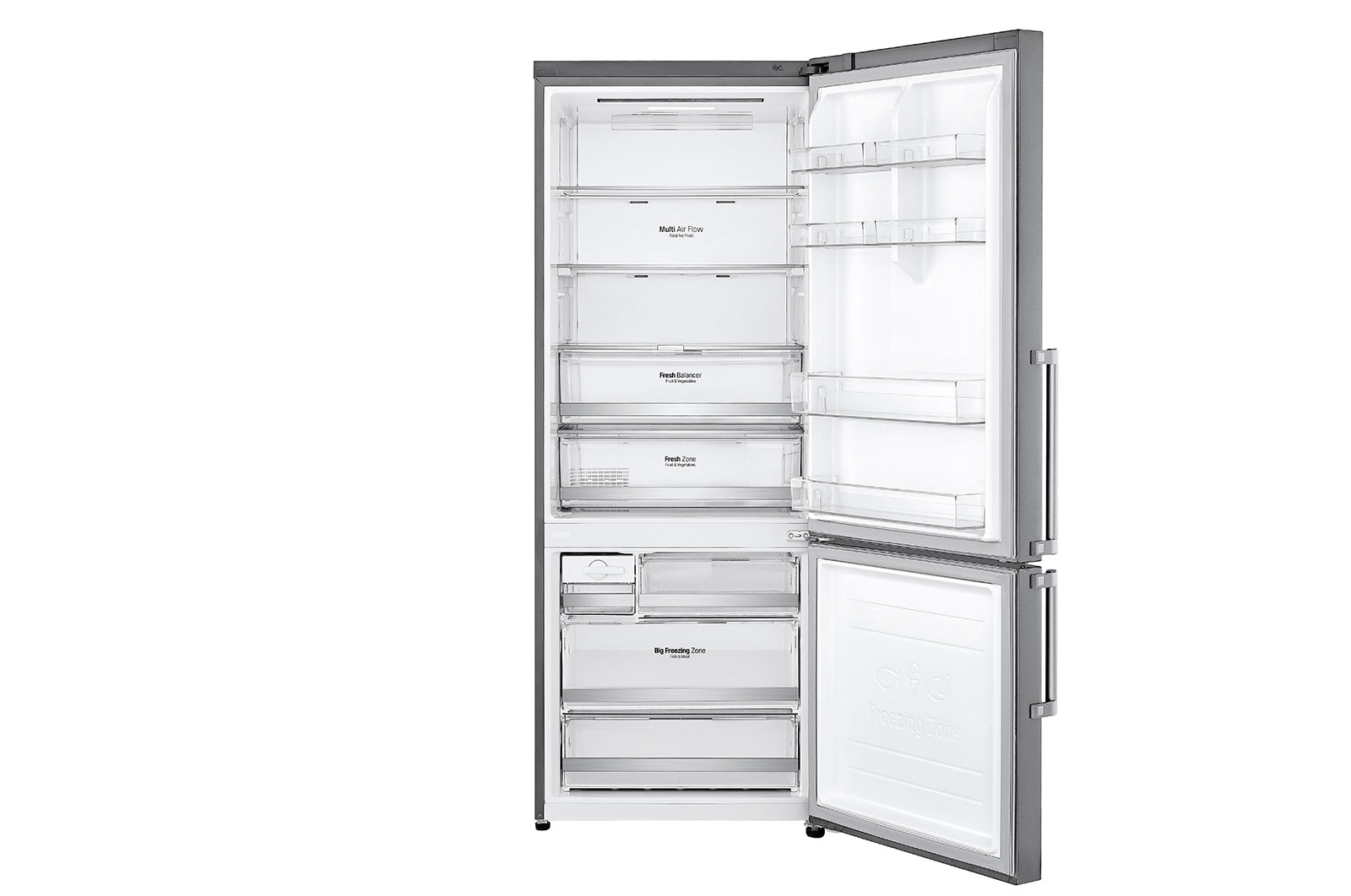 LG Frigorifero combinato 70cm | Classe E, 462L | Wi-Fi, Door & Linear Cooling, Fresh Balancer, No frost | Inox , GBB567PZCMB