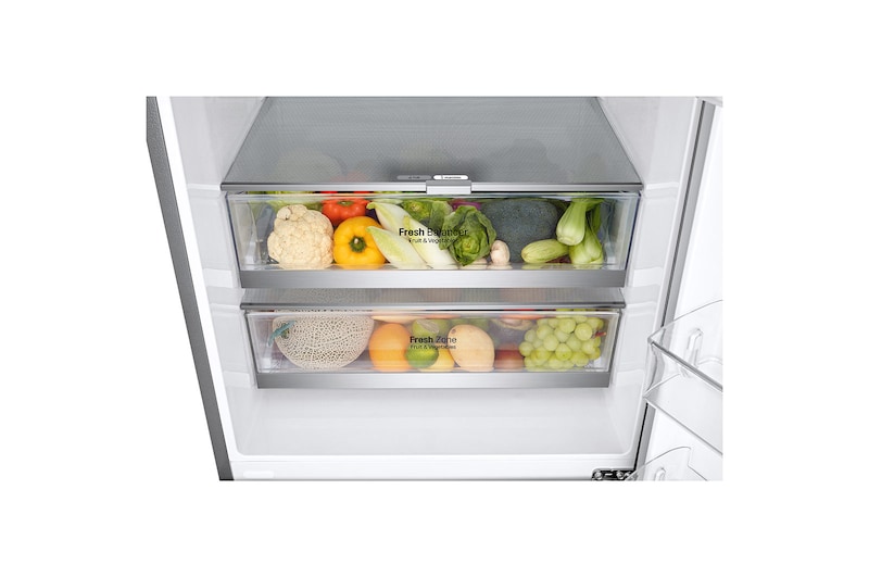 LG Frigorifero combinato 70cm | Classe E, 462L | Wi-Fi, Door & Linear Cooling, Fresh Balancer, No frost | Inox , GBB567PZCMB