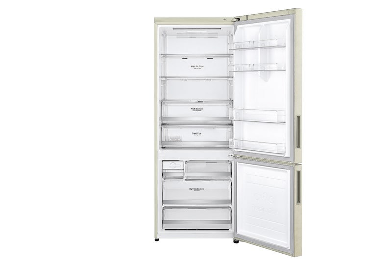 LG Frigorifero combinato 70cm | Classe E, 462L | Wi-Fi, Door & Linear Cooling, Fresh Balancer, No frost | Sabbia, GBB567SECMN