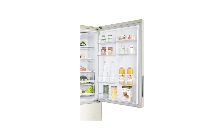 LG Frigorifero combinato 70cm | Classe E, 462L | Wi-Fi, Door & Linear Cooling, Fresh Balancer, No frost | Sabbia, GBB567SECMN