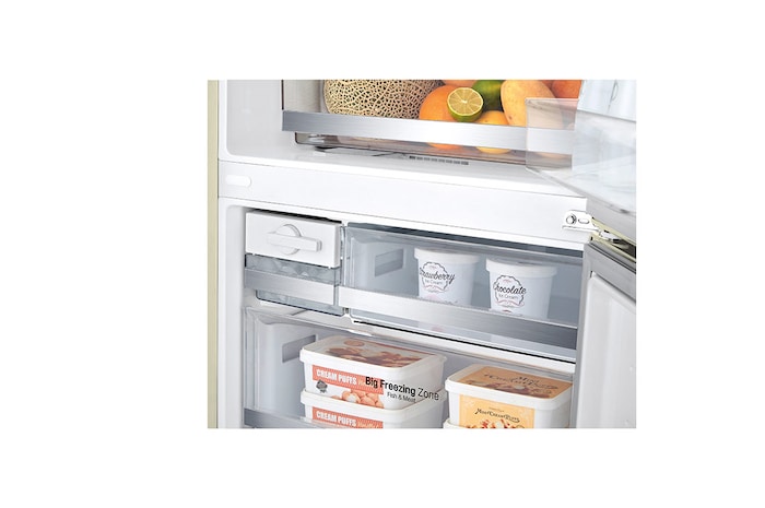 LG Frigorifero combinato 70cm | Classe E, 462L | Wi-Fi, Door & Linear Cooling, Fresh Balancer, No frost | Sabbia, GBB567SECMN