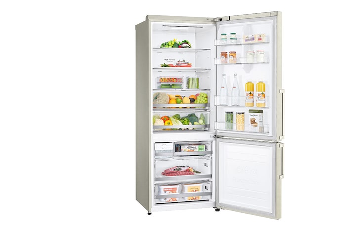 LG Frigorifero combinato 70cm | Classe E, 462L | Wi-Fi, Door & Linear Cooling, Fresh Balancer, No frost | Sabbia, GBB567SECMN