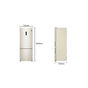 LG Frigorifero combinato 70cm | Classe E, 462L | Wi-Fi, Door & Linear Cooling, Fresh Balancer, No frost | Sabbia, GBB567SECMN
