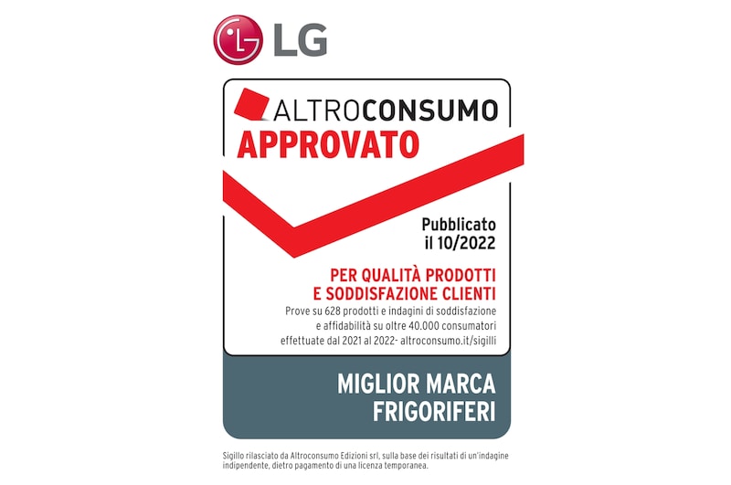 LG Frigorifero combinato 70cm | Classe D, 462L | Wi-Fi, Door & Linear Cooling, Fresh Balancer, No frost | Noble Steel, GBB569NSAFB