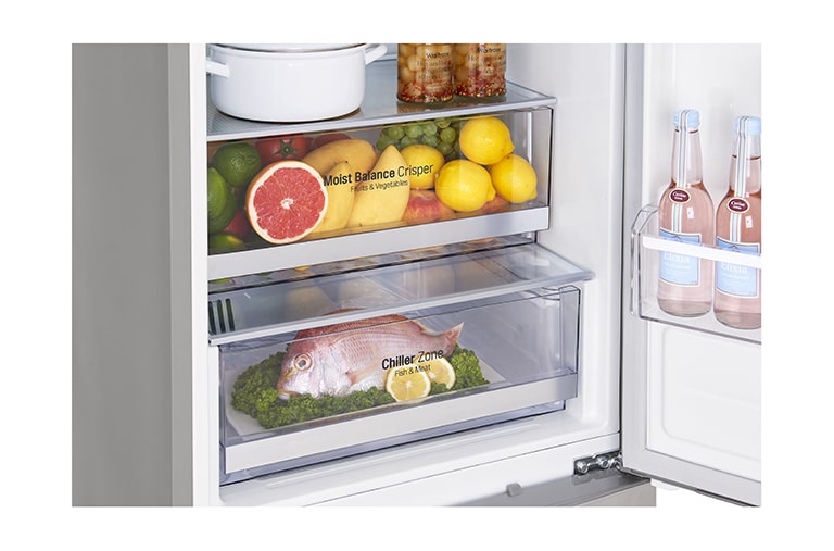 LG Frigorifero Combinato Maniglie integrate Display esterno LED, GBB59PZFZS