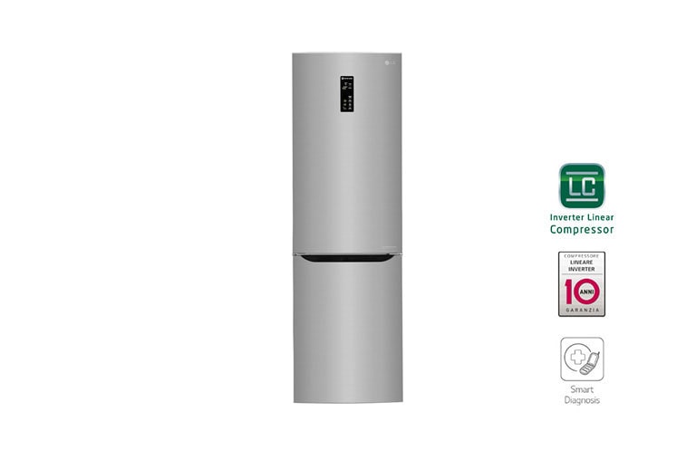 LG Frigorifero Combinato Maniglie integrate Display esterno LED, GBB59PZFZS