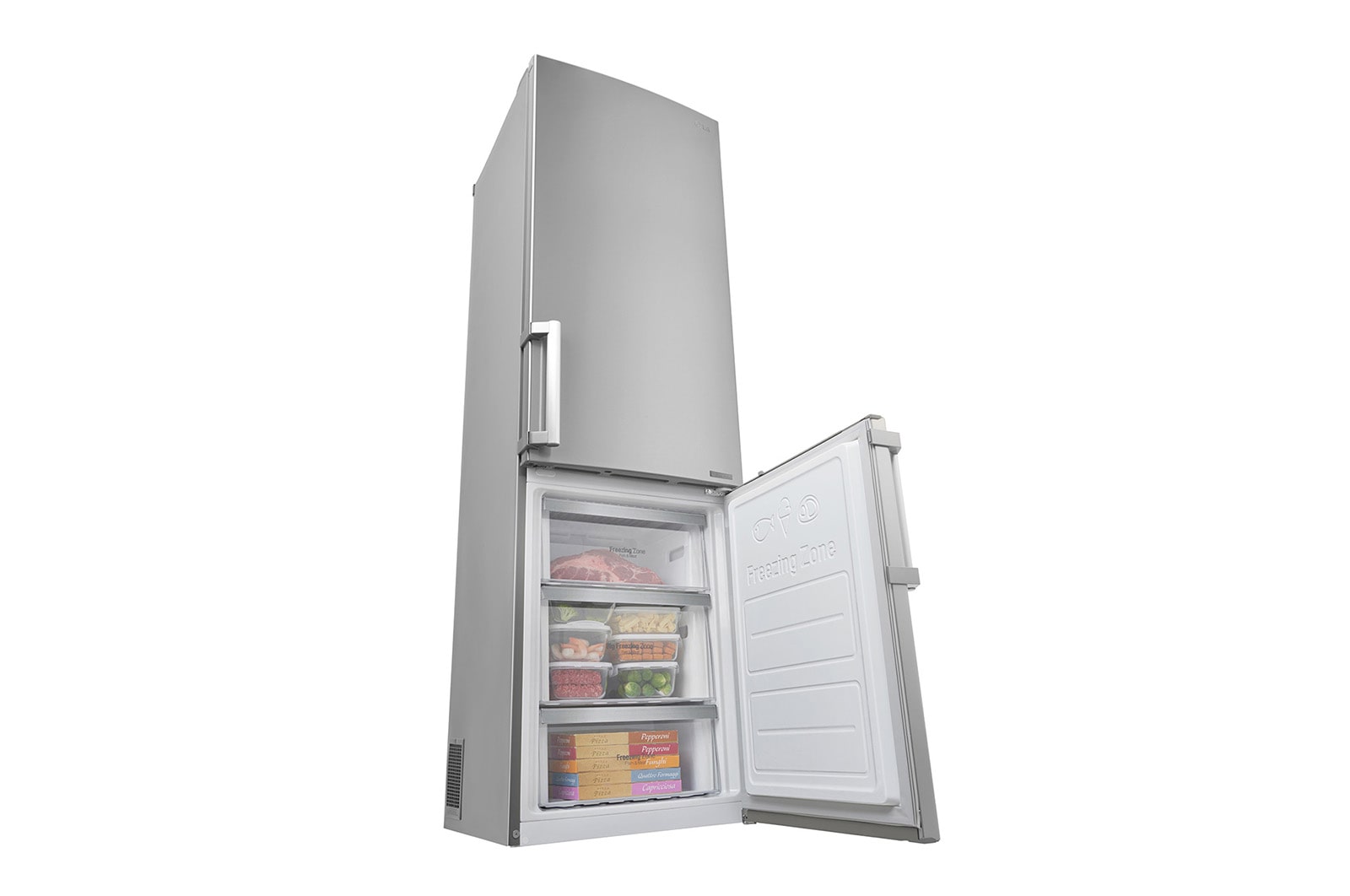 LG Frigorifero Combinato Maniglie a barra attive Display interno LED, GBB60NSGFE