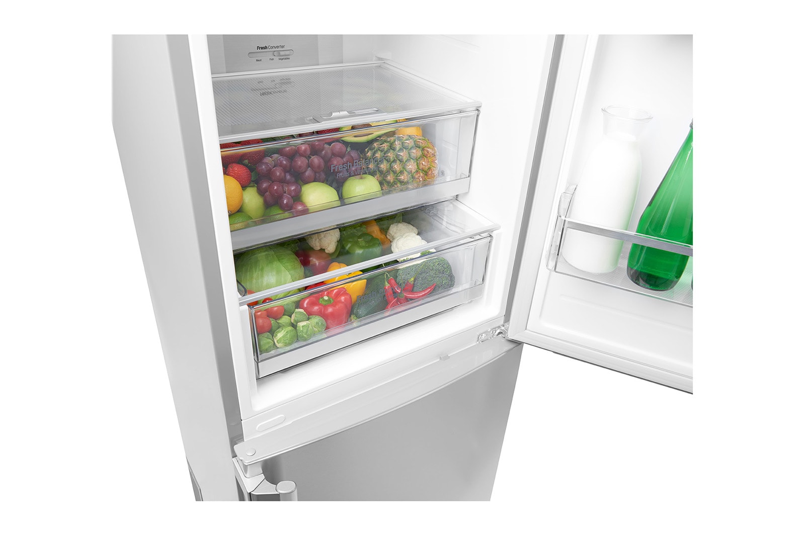 LG Frigorifero Combinato Centum System™ Maniglie attive Display esterno LED, GBB60NSYQE