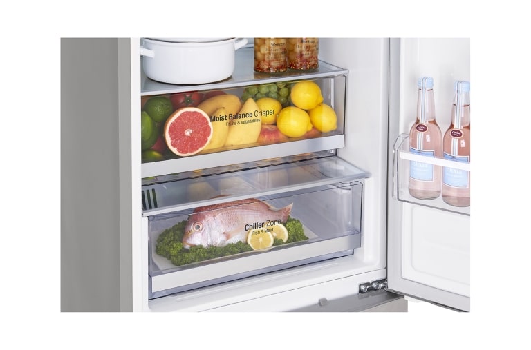 LG Frigorifero Combinato Maniglie integrate Display esterno LED, GBB60PZFZS