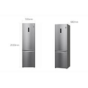 LG Frigorifero combinato | Classe D, 384L | Wi-Fi, Wine Rack, Door & Linear Cooling, Fresh Converter, No frost | Inox, GBB62PZFGN