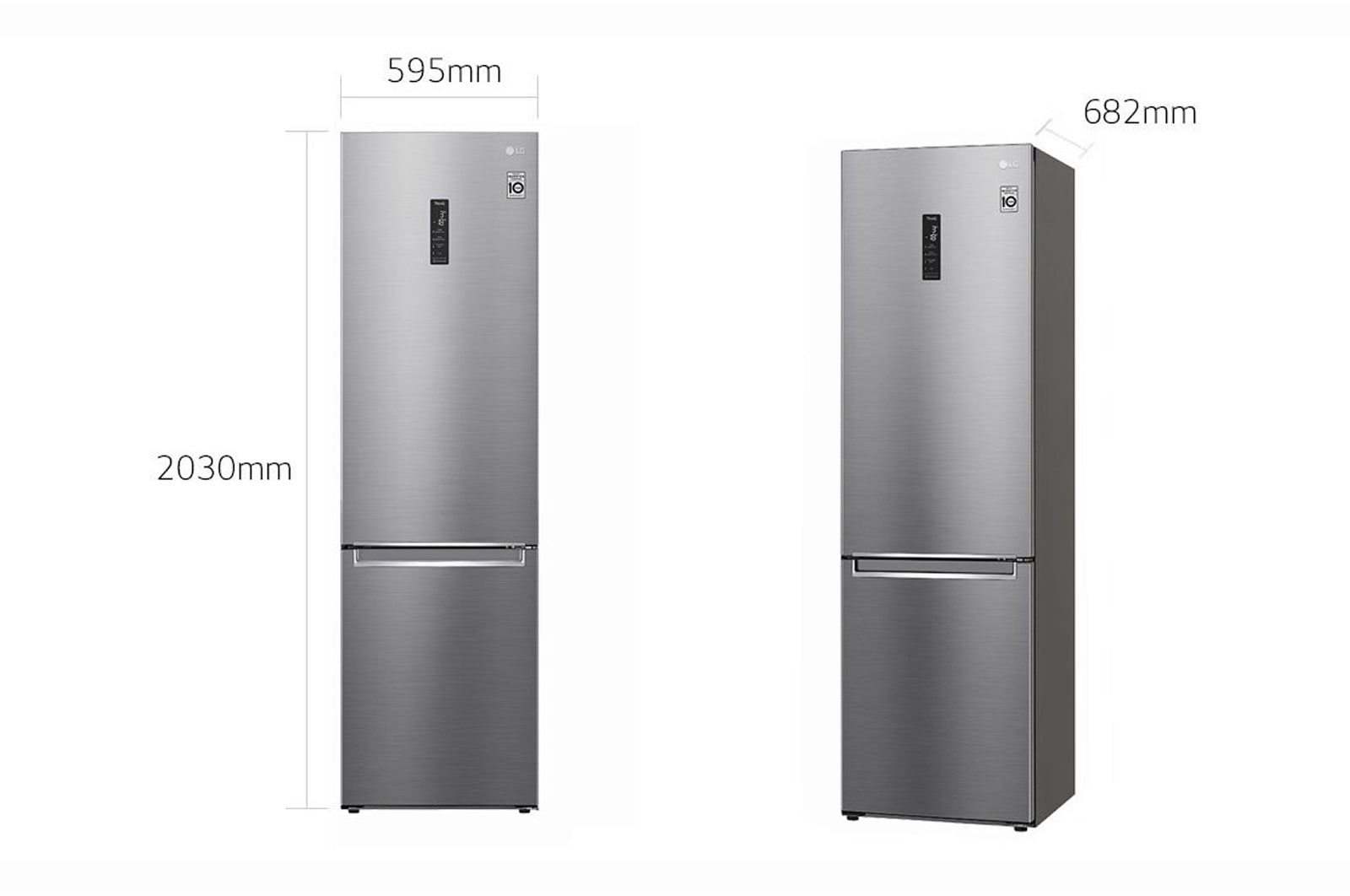 LG Frigorifero combinato | Classe D, 384L | Wi-Fi, Wine Rack, Door & Linear Cooling, Fresh Converter, No frost | Inox, GBB62PZFGN