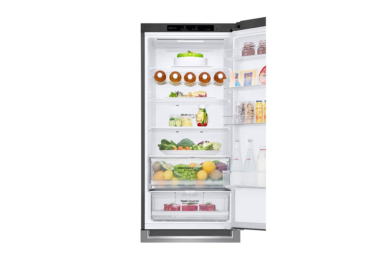 LG Frigorifero combinato | Classe D, 384L | Wine Rack, Door & Linear Cooling, Fresh Converter, No frost | Inox, GBB62PZGGN