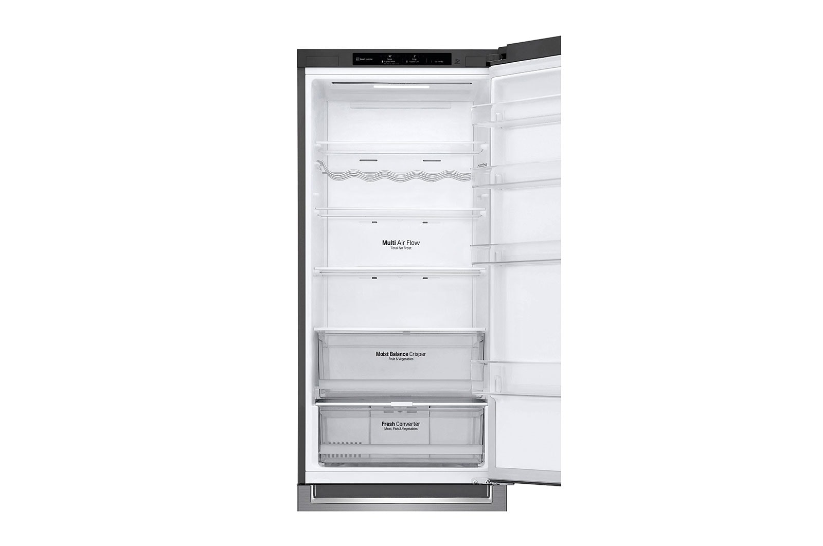 LG Frigorifero combinato | Classe D, 384L | Wine Rack, Door & Linear Cooling, Fresh Converter, No frost | Inox, GBB62PZGGN