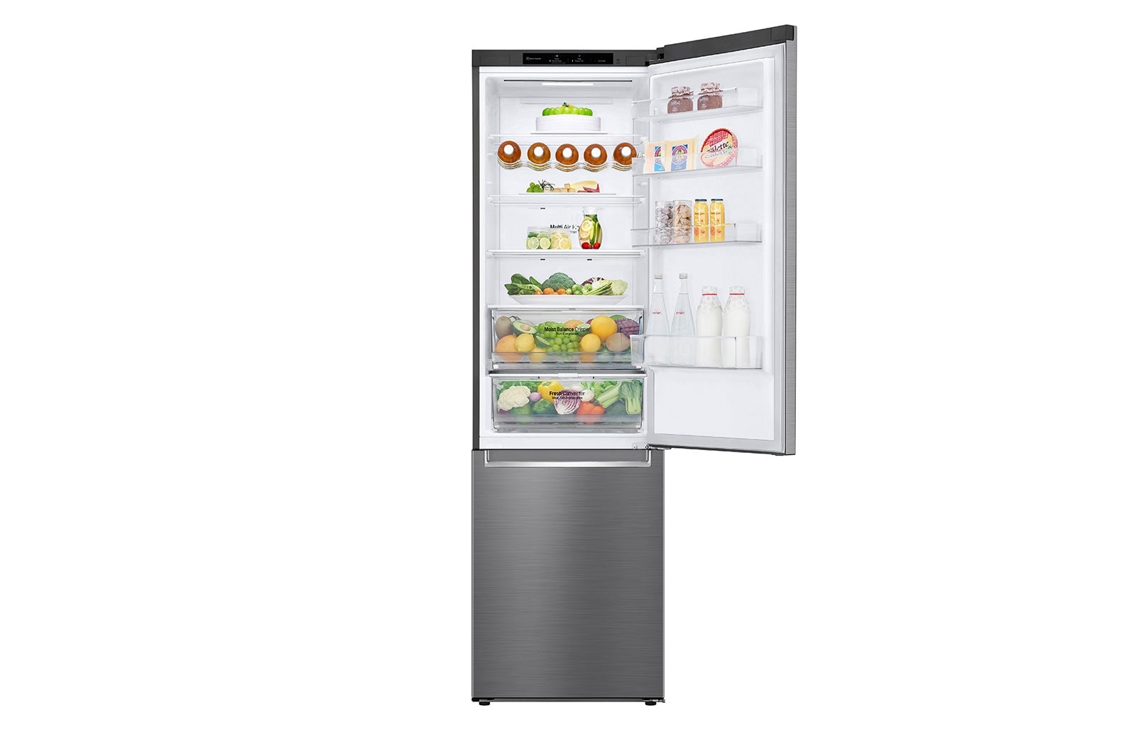 LG Frigorifero combinato | Classe D, 384L | Wine Rack, Door & Linear Cooling, Fresh Converter, No frost | Inox, GBB62PZGGN