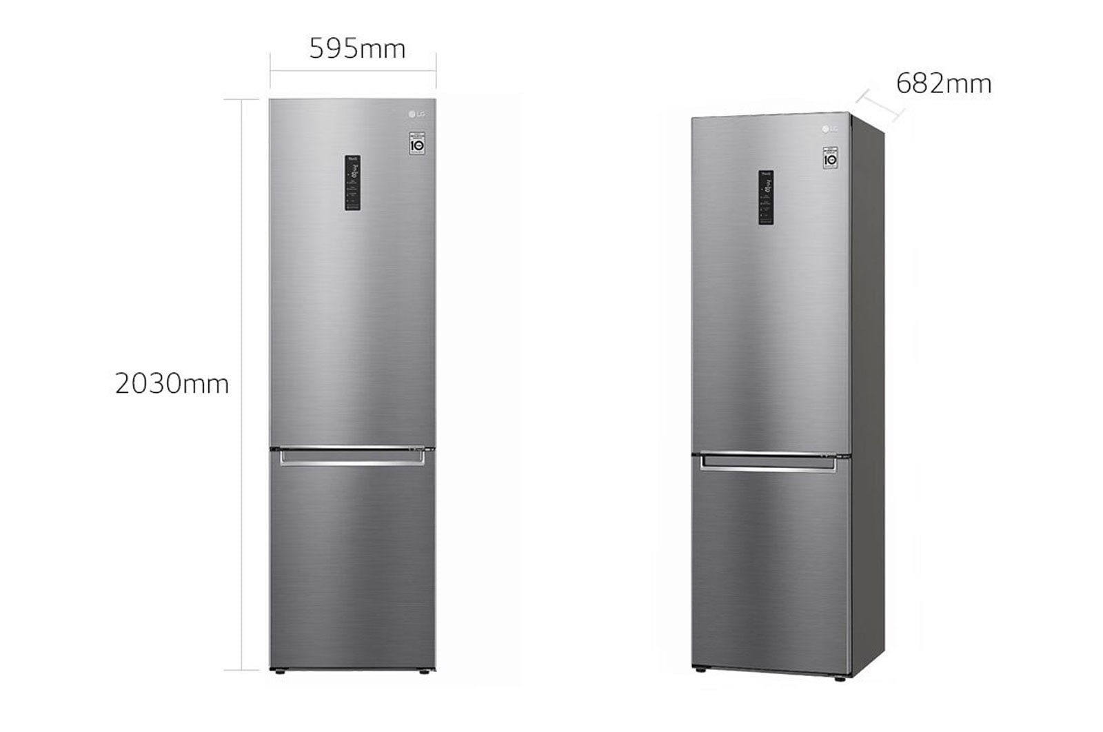 LG Frigorifero combinato | Classe D, 384L | Wi-Fi, Wine Rack, Door & Linear Cooling, Fresh Balancer & Converter, No frost | Inox, GBB72PZUGN