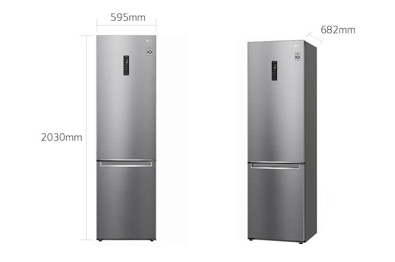 LG Frigorifero combinato | Classe D, 384L | Wi-Fi, Wine Rack, Door & Linear Cooling, Fresh Balancer & Converter, No frost | Inox, GBB72PZUGN