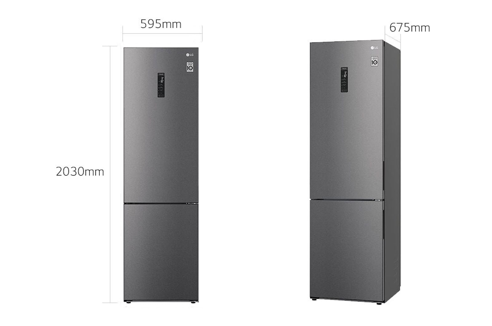 LG Frigorifero combinato | Classe C, 384L | Wi-Fi, Door & Linear Cooling, Fresh Converter, No frost | Grafite, GBP62DSXCC
