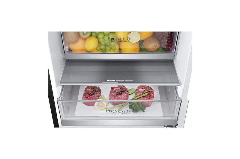 LG Frigorifero Combinato Classe energetica D Display esterno LED Metal Fresh, GBB72MCUFN