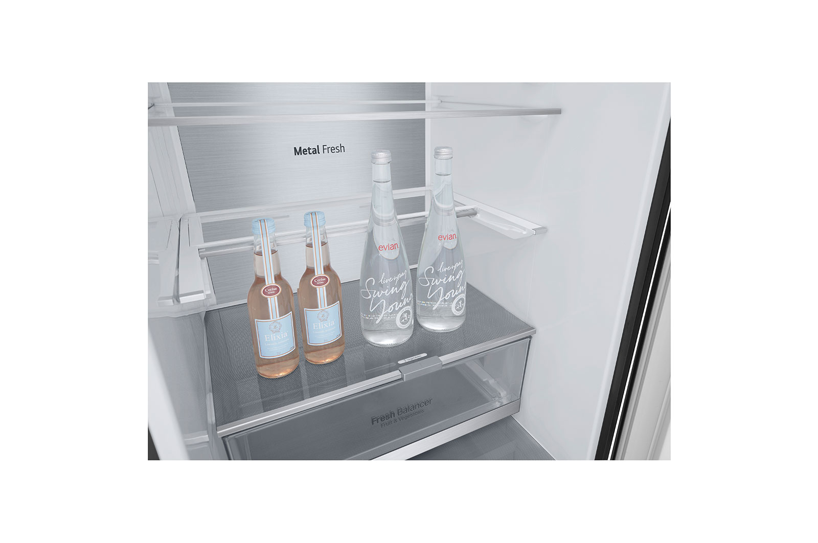 LG Frigorifero combinato | Classe B, 384L | Wine Rack, Door&Linear Cooling, Fresh Balancer&Converter, No Frost | Nero, GBB72MCVBN