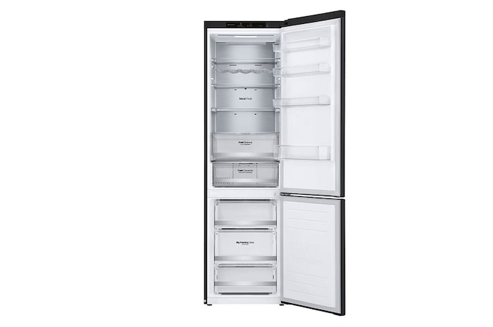 LG Frigorifero combinato | Classe B, 384L | Wine Rack, Door&Linear Cooling, Fresh Balancer&Converter, No Frost | Nero, GBB72MCVBN