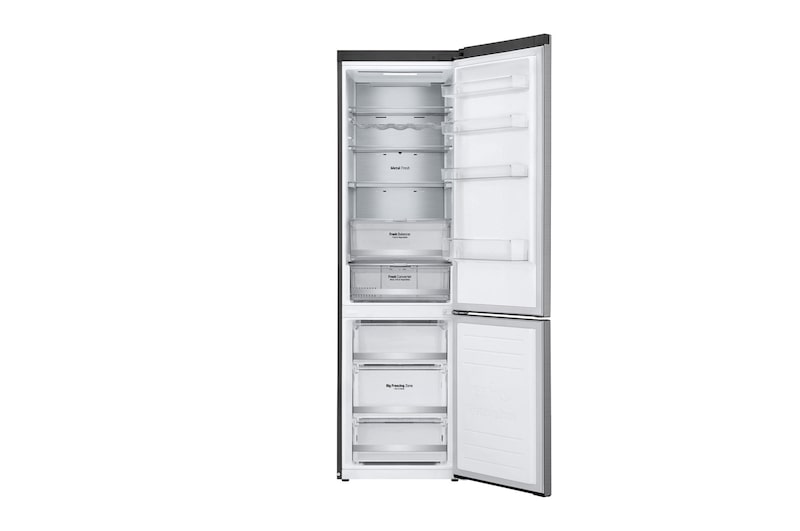LG Frigorifero combinato | Classe D, 384L | Wi-Fi, Wine Rack, Door & Linear Cooling, Fresh Balancer & Converter, No frost | Inox, GBB72PZUGN