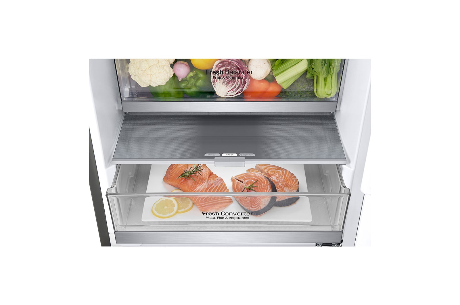 LG Frigorifero combinato | Classe C, 384L | Wine Rack, Door & Linear Cooling, Fresh Balancer & Converter, No frost | Inox, GBB72PZVCN