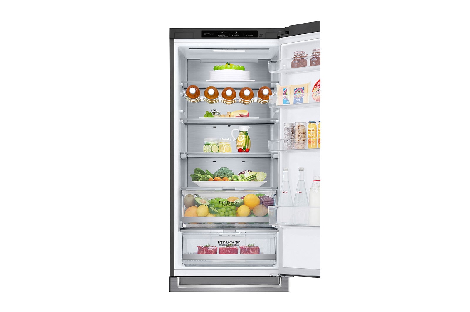 LG Frigorifero combinato | Classe C, 384L | Wine Rack, Door & Linear Cooling, Fresh Balancer & Converter, No frost | Inox, GBB72PZVCN